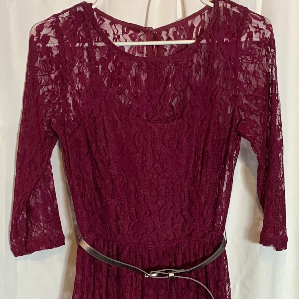 Burgundy Lace Dress